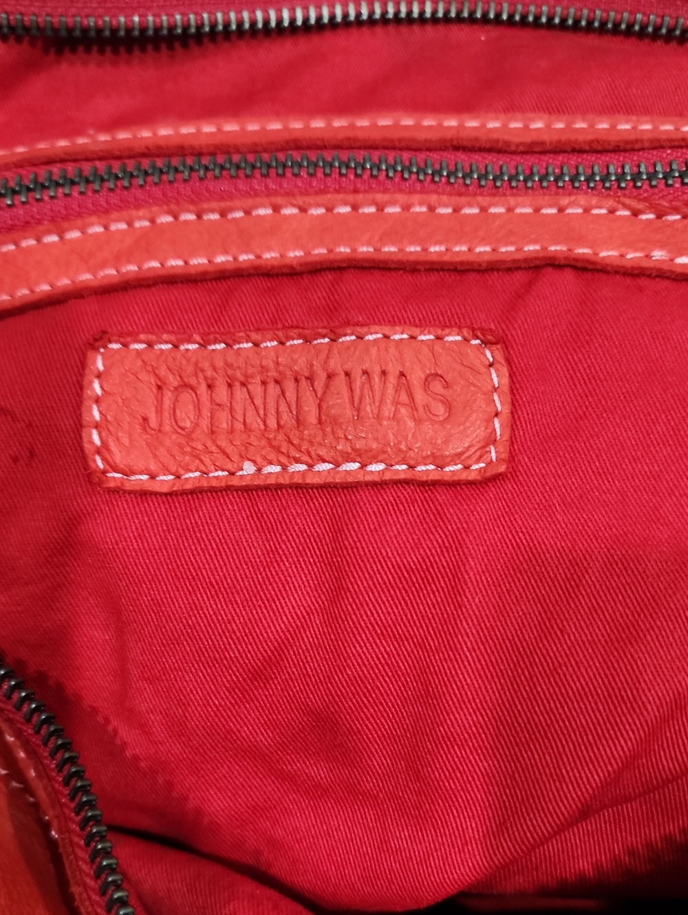 NWT Johnny Was Red Women's Leather Satchel Handbag - Picture 4 of 7